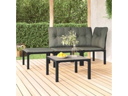 Vidaxl Mesa De Centro De Jardim 55x55x31 Cm Dpc E Aço Cinzento