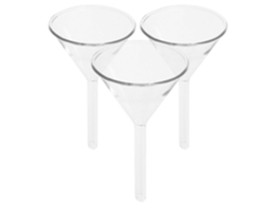 Conjunto De 3 Funis Vidro Para Laboratório Com Design Triangular, Funil De Filtração Para Líquidos, Leve E Preciso Para