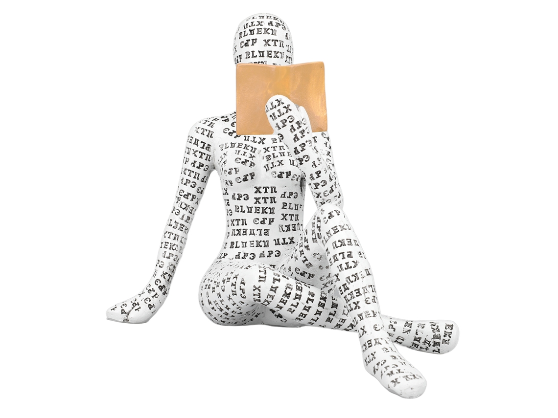 Estátua Decorativa Resina Mulher Pensadora Casa W310 13