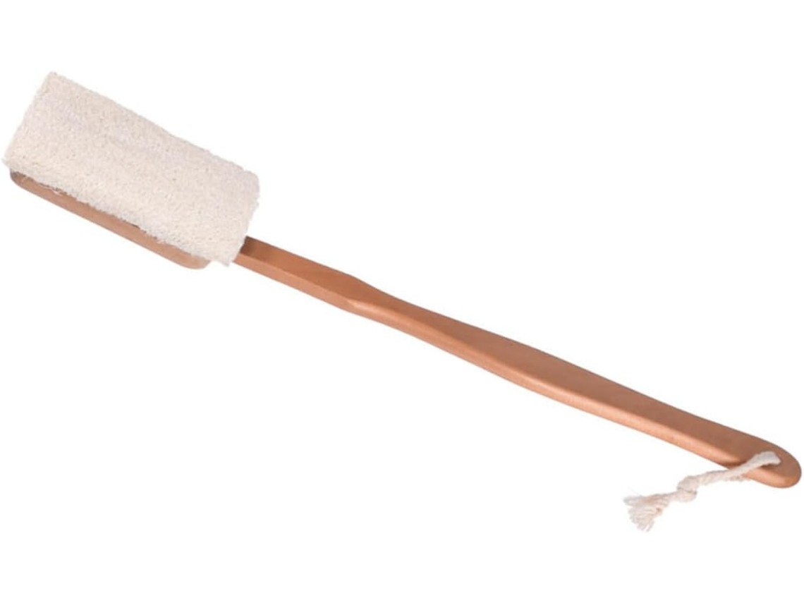 Escova De Banho Healeved Luffa Com Cabo Madeira E Esponja Esfoliante Para Limpeza Completa Do Corpo