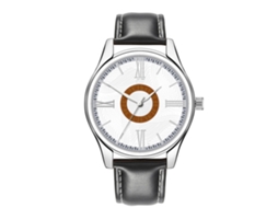 Reloj De Pulsera De Cuarzo Para Hombre Con Correa De Pu Moda Empresarial Dial Redondo Negro Y Blanco