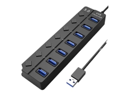 Adaptador De Hub Usb 2.0 Com 7 Portas E R De Torneira Entrada De L Liga/desliga*