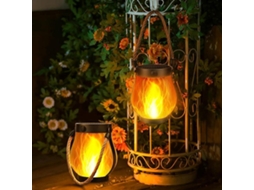 Luminária Solar Decorativa, Formato De Chama, Tema De Halloween, Alimentação Usb, Para Jardim, Pátio, Varanda, Caminhos E Paisagismo Exterior