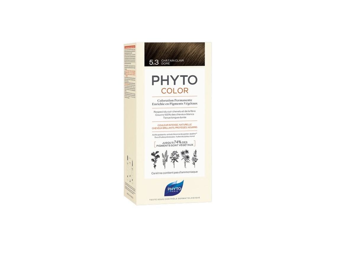 Coloração PHYTO Phytocolor 5.3 Castanho Claro Dourado Coloração Permanente Sem Amoníaco