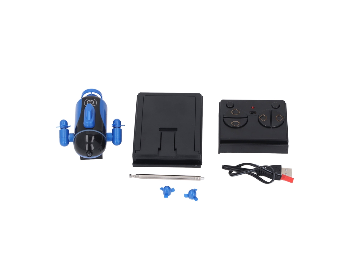 Primerox submarino de Controle Remoto Recarregável Mini Brinquedo Rc para Peixe Aquário Azul