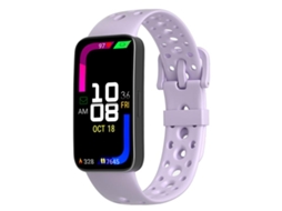 Bracelete Para Huawei Band 10 / 9 / 8 - Silicone Cinza-névoa - Fivela De Pino - Furos Redondos Roxo