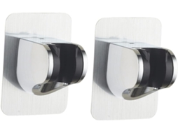 Suporte Para Chuveiro Em Abs Reforçado, 2 Peças, Com Ventosa Para Fixação, Ideal Para Acessórios De Banheiro