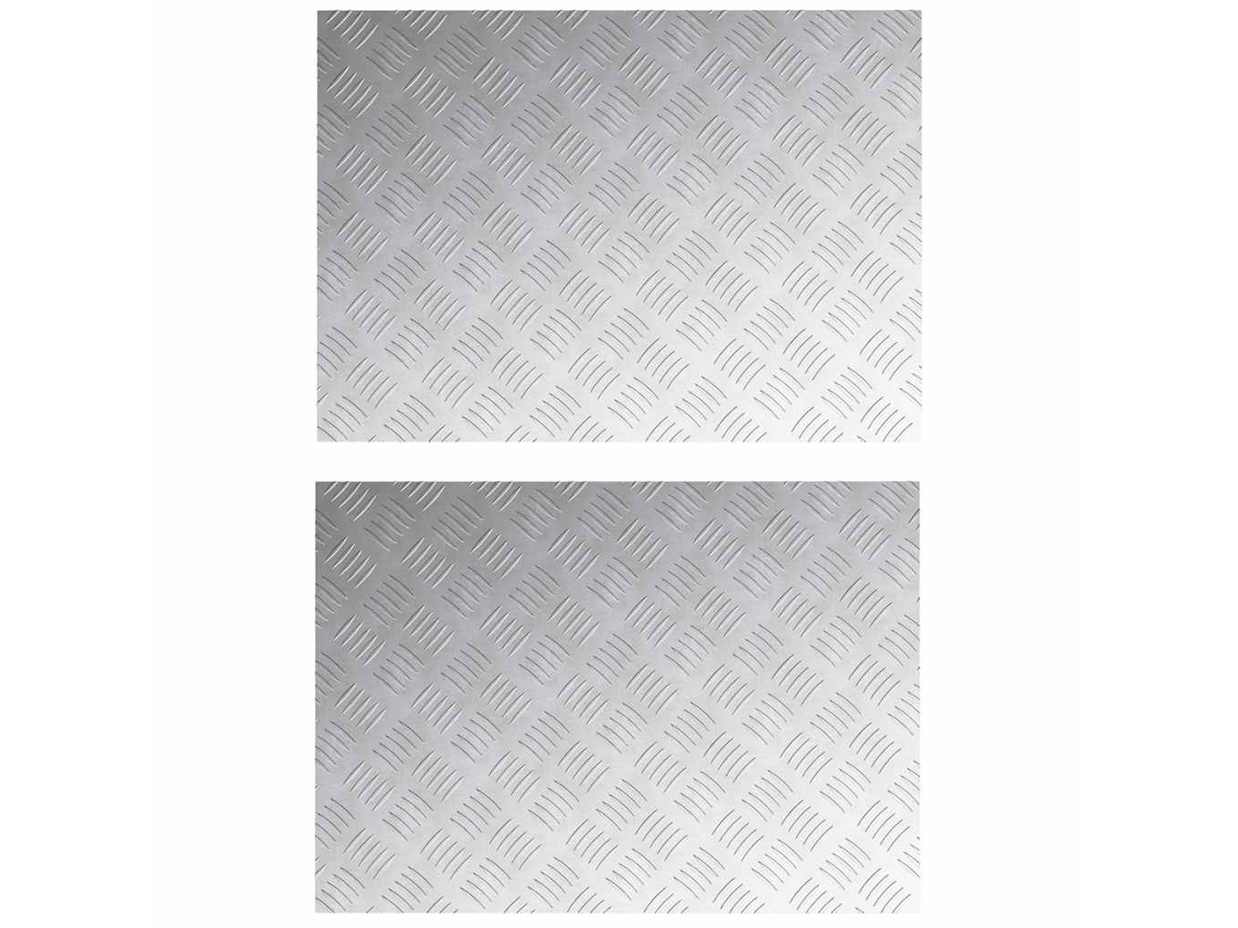 Degrau Retangular 2 Peças Prateado 70 X 50 Cm Alumínio MAISON EXCLUSIVE