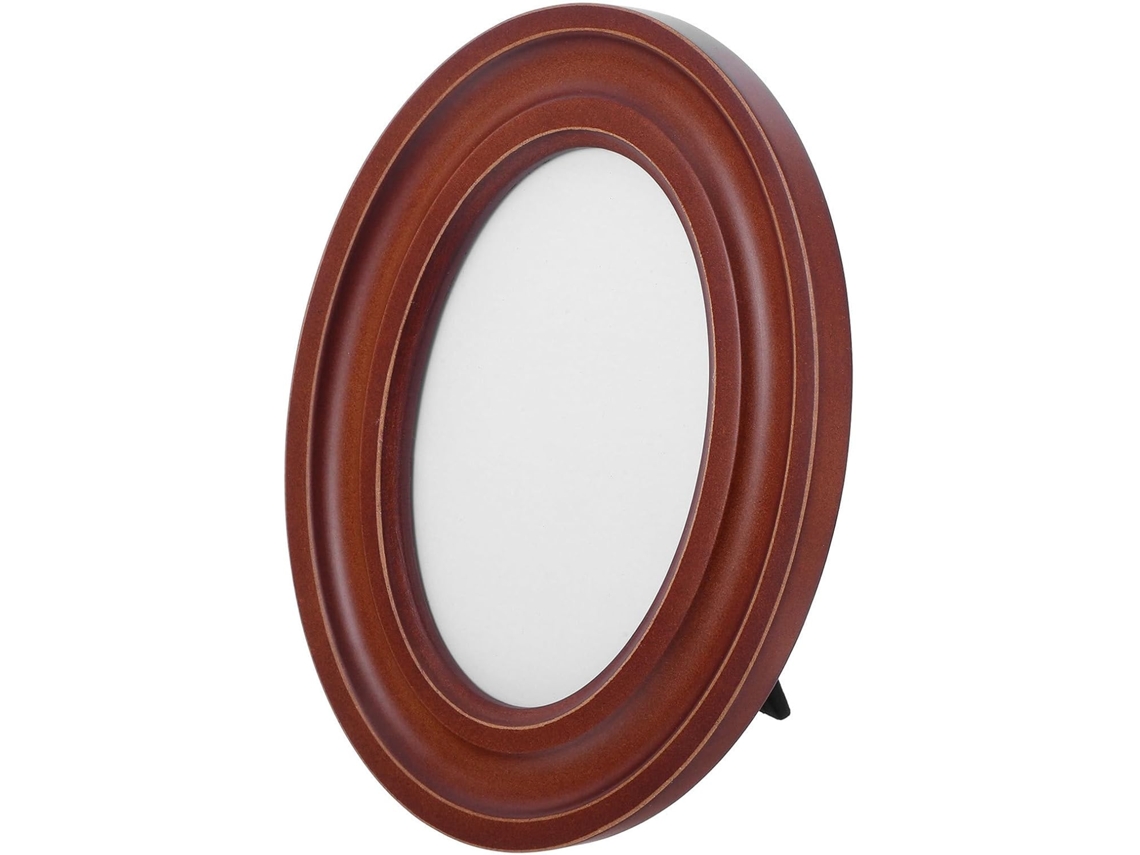 Porta Retratos Madeira Rústica Fácil Trocar Versátil Ideal Decoração Parede Casamento Oval Casa GOKOCO