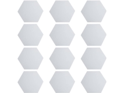 Conjunto 12 Adesivos Parede Hexagonais Acrílico Espelhado Decoração Moderna Estar Quarto Adultos Elegantes GOKOCO