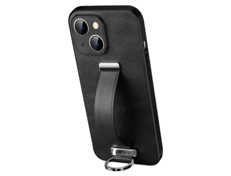Suporte Casa Textura Louco Para Iphone 14 Sulada Pele Sintética Preto