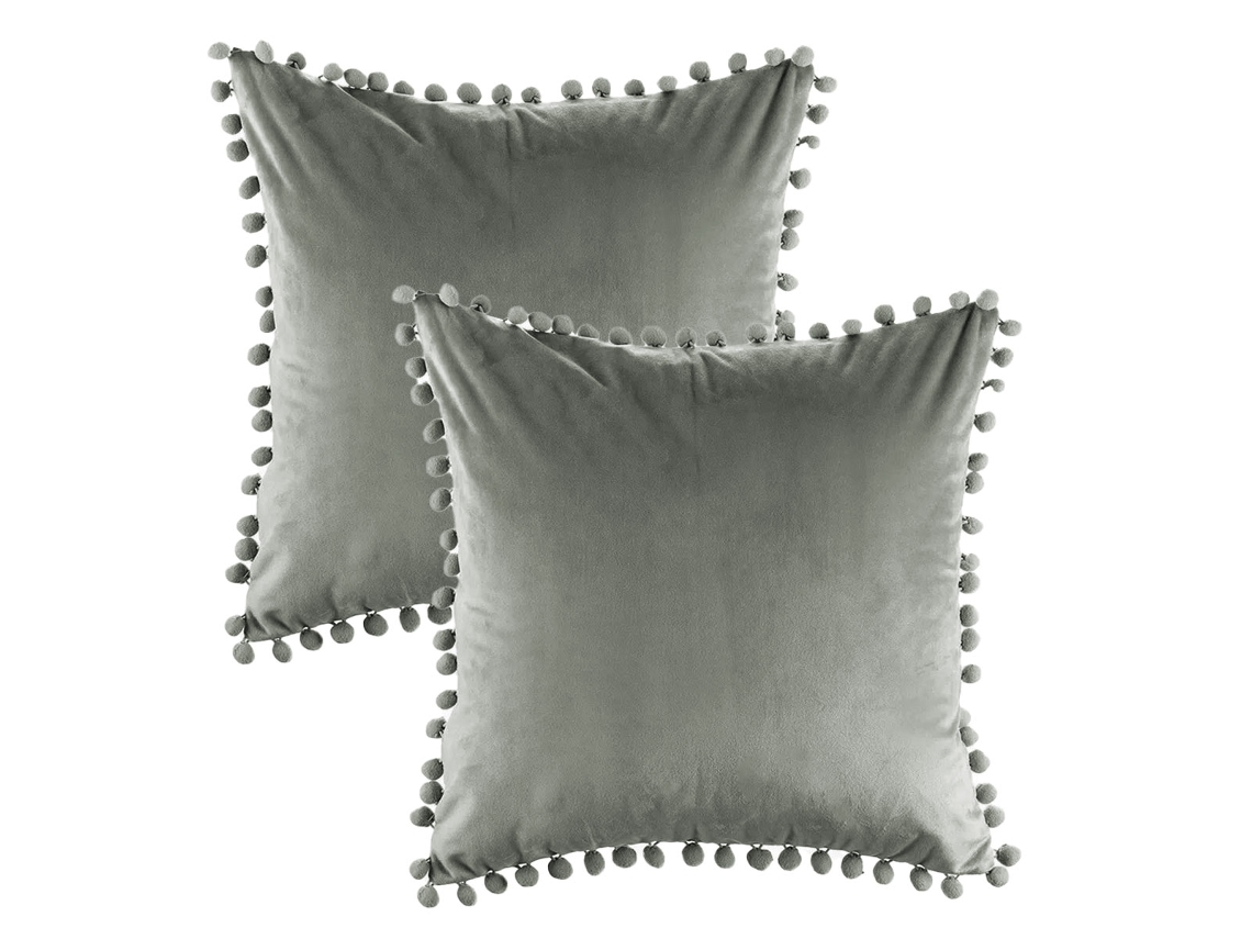 2 Capas Para Almofadas Em Veludo Granulado Macio, 18x18 Polegadas