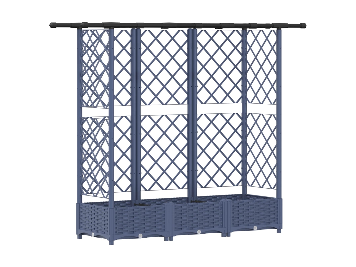 Conjunto 1 Canteiro De Jardim Elevado Vidaxl Cinzento Polipropileno (164 X 40 X 121 Cm)