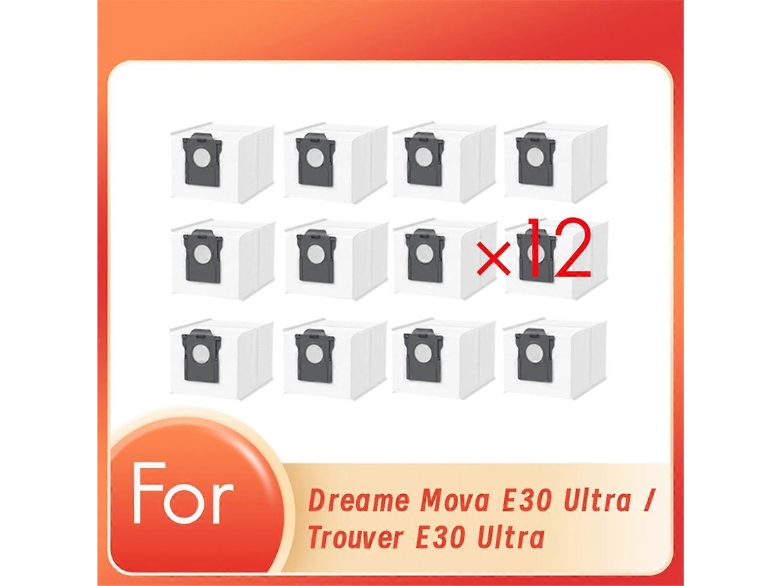 Conjunto De 12 Sacos Para Aspirador Pó E30 Ultra / Trouver Ultra. Acessórios Duráveis ​​e Alta Qualidade.