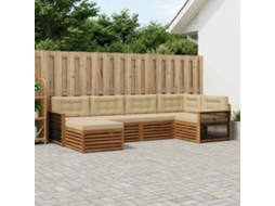 Vidaxl Conjunto De Sofás Para Exterior 6 Pcs Natural E Bege
