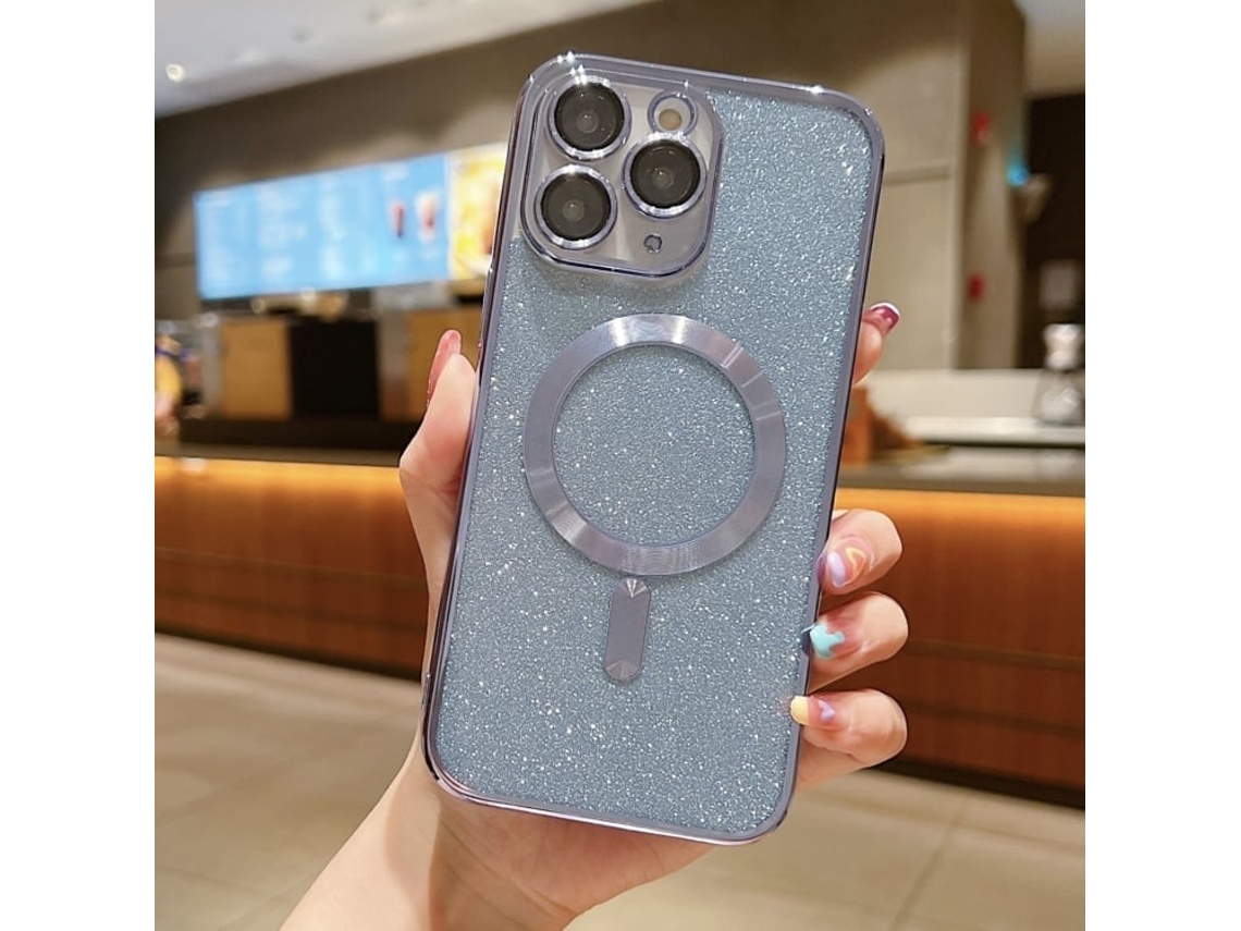 Capa De Tpu Para Iphone 11 Pro Max - Glitter - Acabamento Eletroplástico - Magsafe