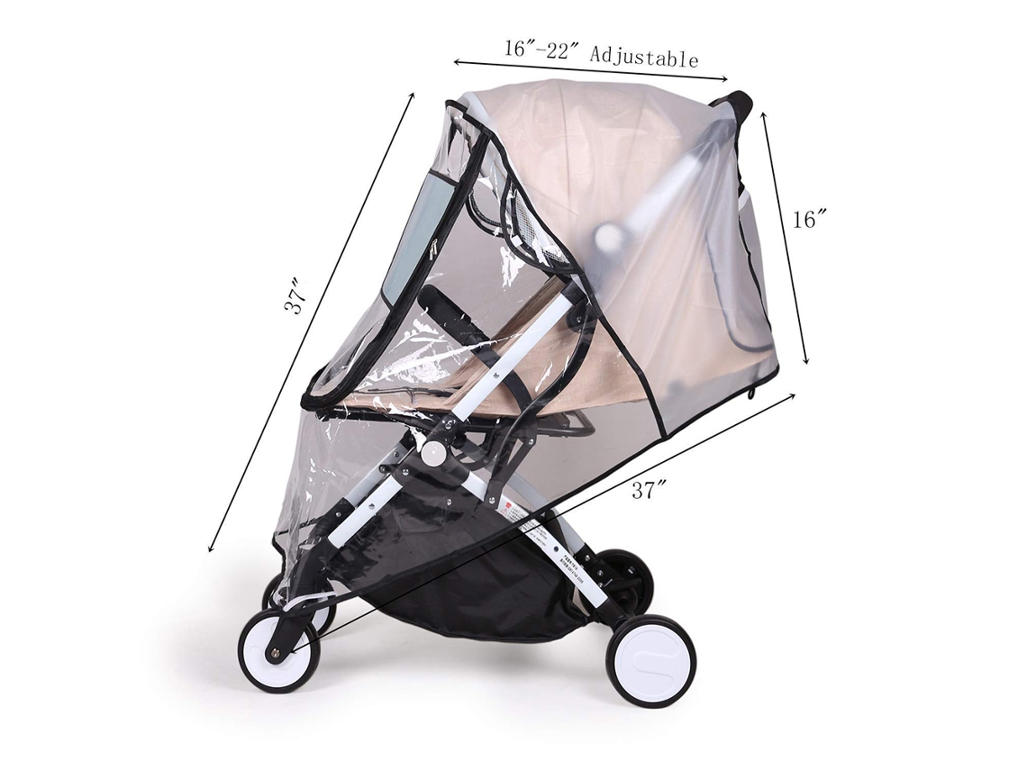 Capa de Chuva Universal para Carrinho de Bebê, Transparente AQUAFORGE