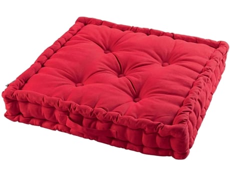 Almofadas de Chão 100% Algodão Interior e Exterior Vermelho ?60 X 60 X 10 Cm TIENDA EURASIA