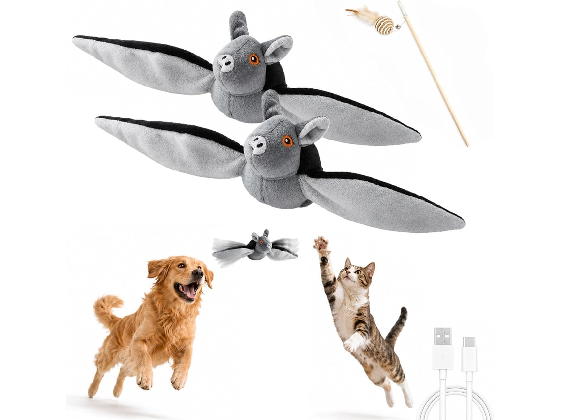 2 Unidades, Brinquedo Com Penas Para Gatos, Voador Cães, Com Estímulo