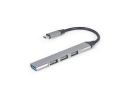 Concentrador Gembird Usb Tipo C 4p Silver (usb3 X 1 Puerto, Usb2 X 3 Puertos)