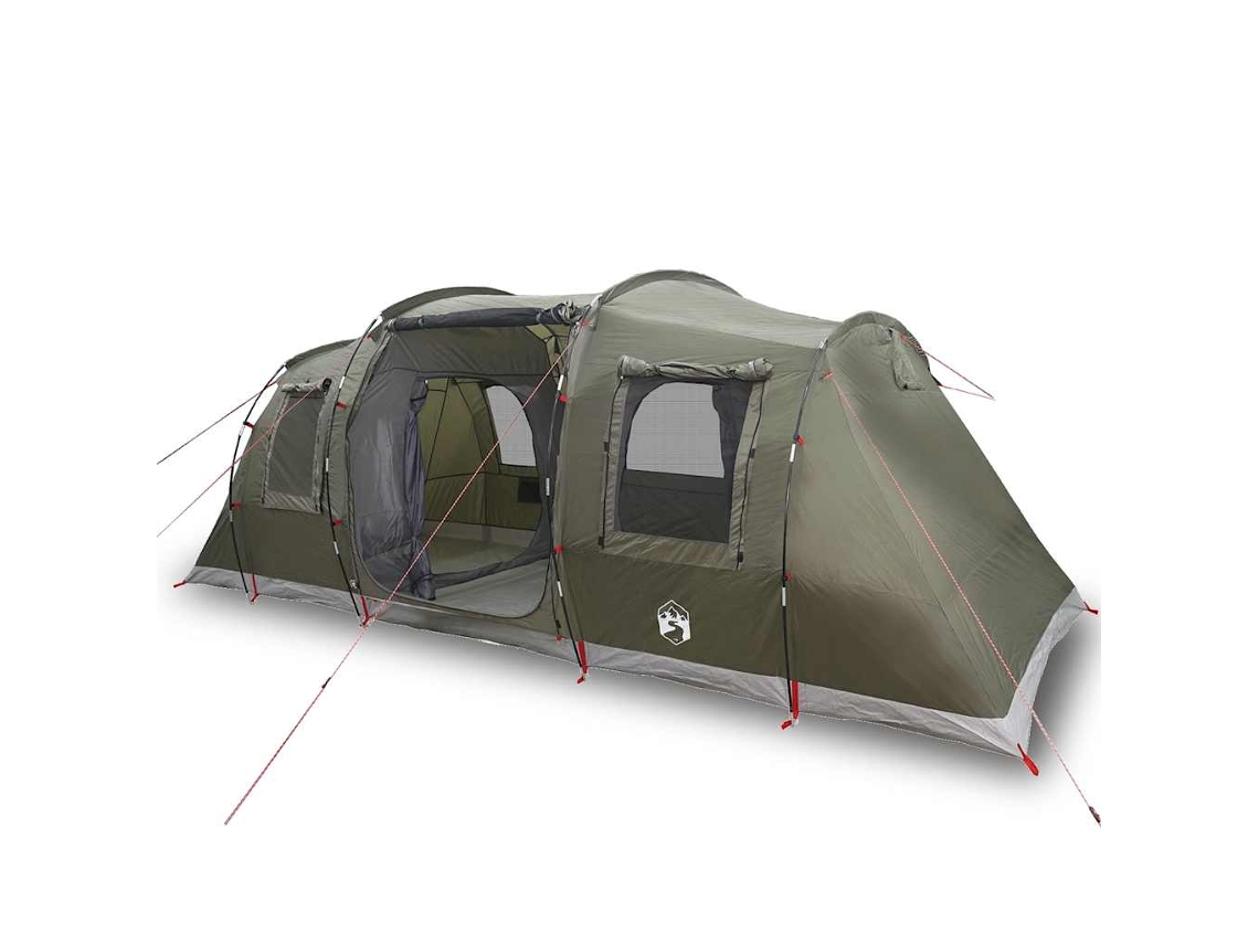 Tenda de campismo túnel p/ 4 pessoas VIDAXL impermeável verde azeitona