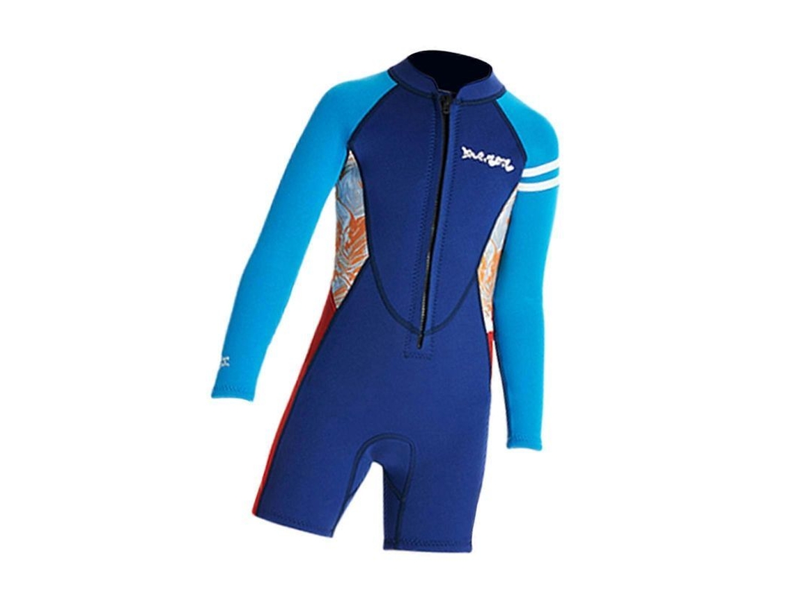 Traje De Mergulho Para Crianças 2,5mm Neopreno Quente Surf Kayak Sxxl Azul Xxl Azul