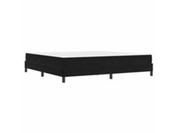 Conjunto 1 Cama Box Vidaxl Preto Tecido (200 X 200 Cm)