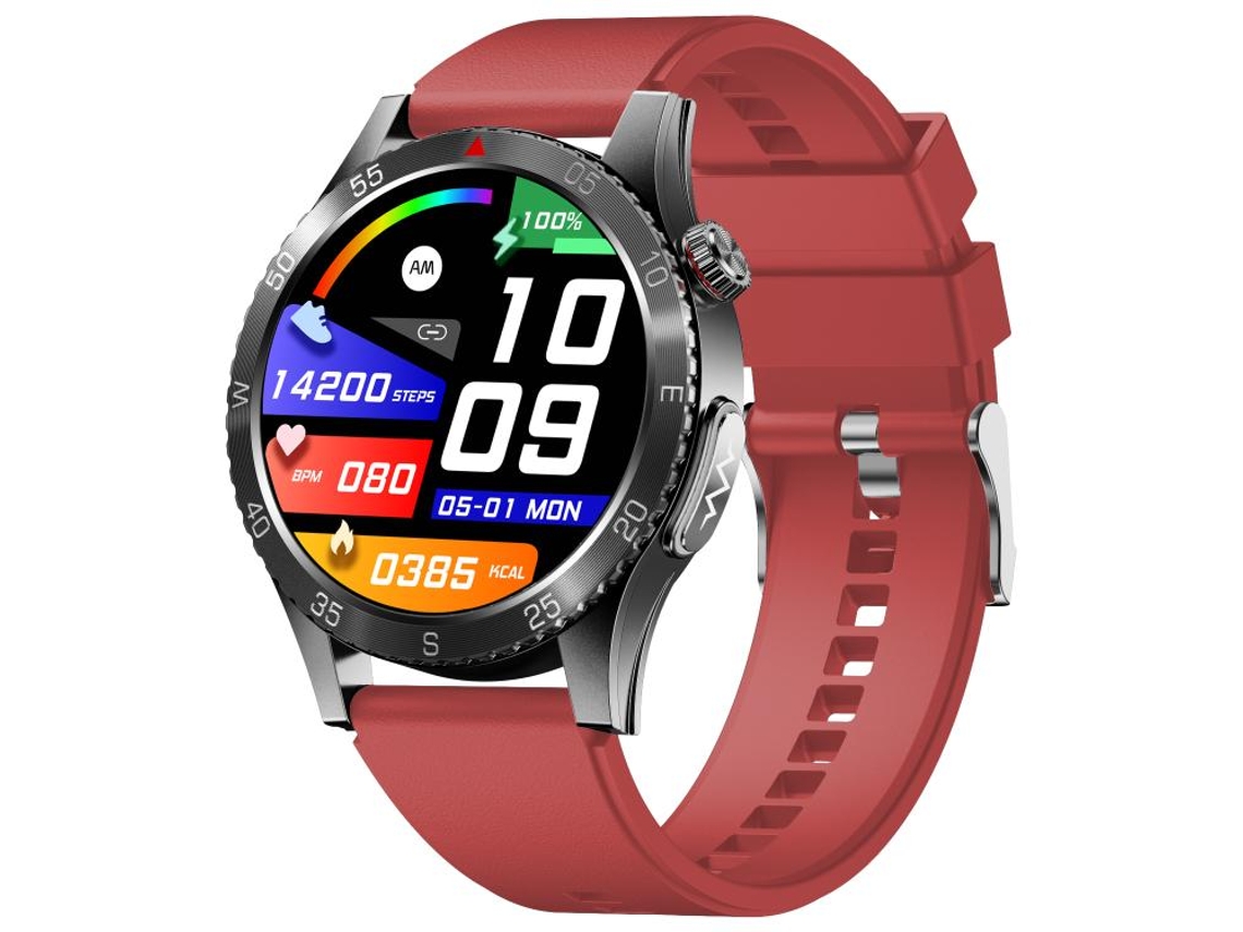 Relógio Inteligente Com Ecg E Pulseira De Silicone De 1,43 Polegadas, Com Assistente De Voz Inteligente. (vermelho)