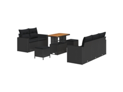 Sofá Exterior Vidaxl Preto Vime Pe (90 X 55 X 71 Cm)