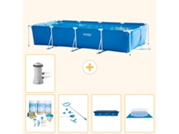 Intex Piscina Com Estrutura Retangular - 450x220x84 Cm - 6-peças S21133