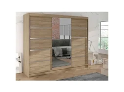 Roupeiro Genebra Iii Sonoma AMBIHOME Madeira de Carvalho Melamina Branco