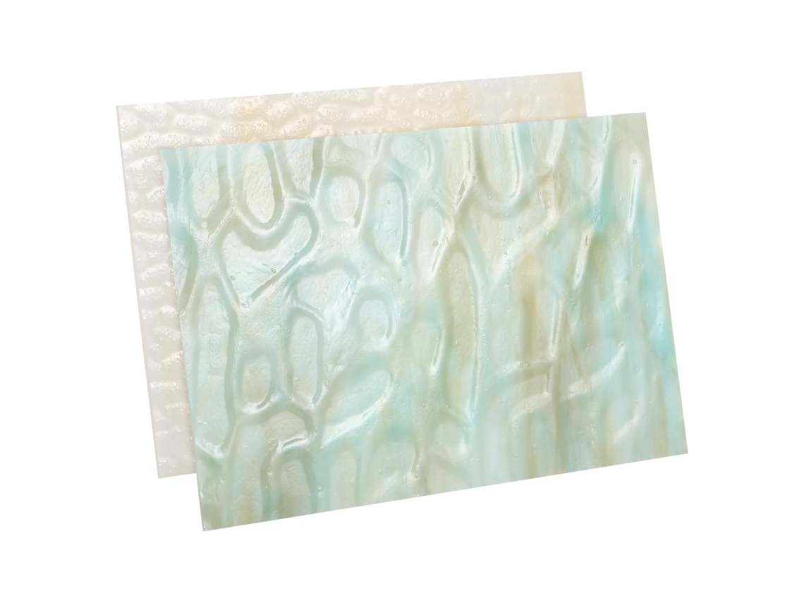 2 Peças De Placas De Vitral, Padrão Ondulado, Transparentes, 10 X 15 Cm