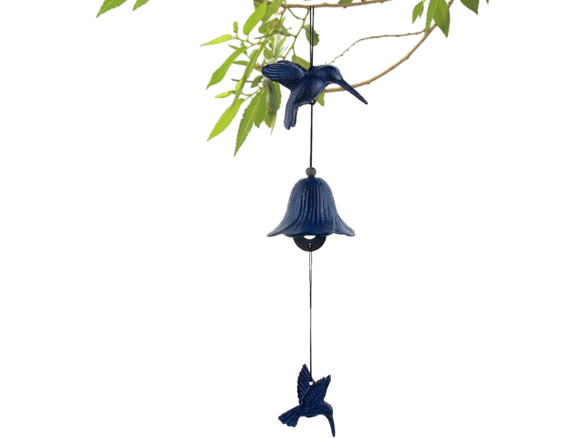 Sino de Vento para Exterior, Sino de Vento com Beija flor, Decoração para Exterior, Ornamentos Decorativos, Sino, CHABERLU