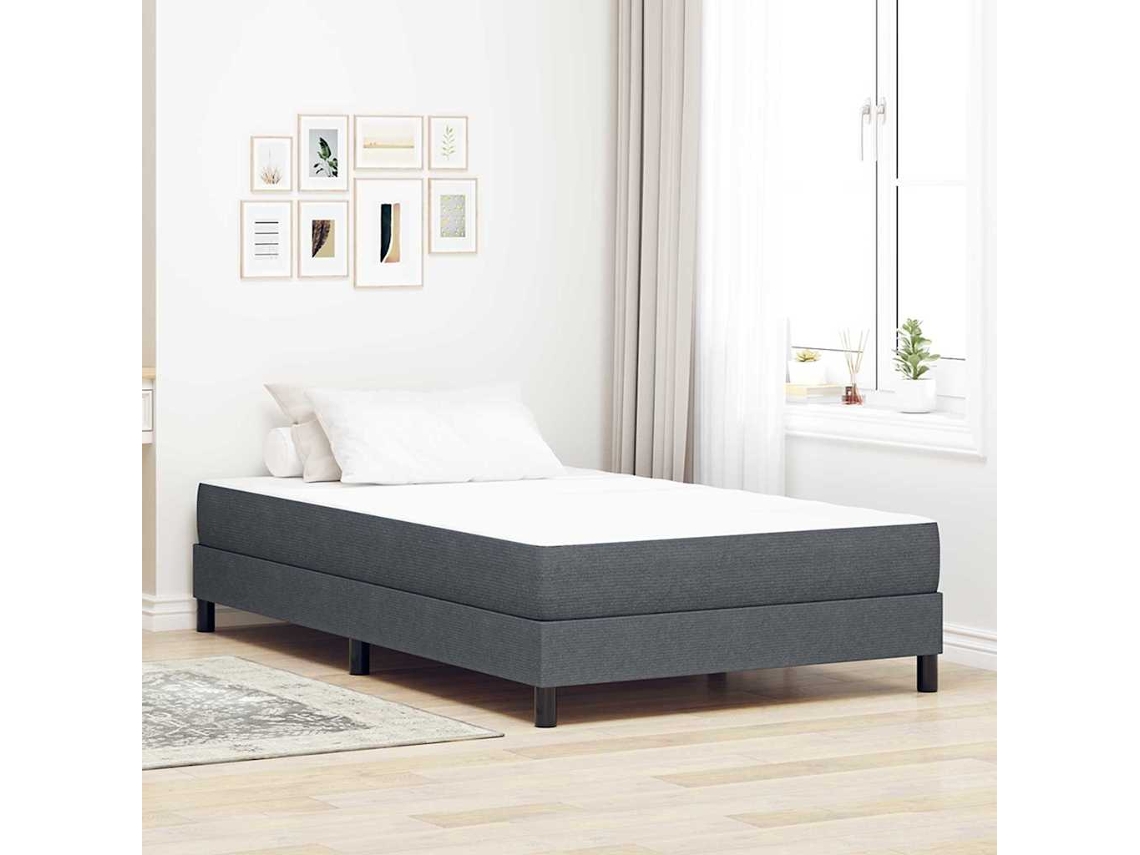 Vidaxl Colchão De Cama Com Colchão Cinzeto 120 X 200 Cm Tecido