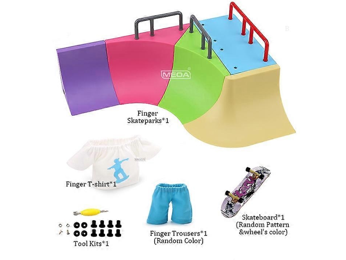 Kit De Parque De Fingerskate Com Rampa Angular E Escada, Para Diversão E Prática De Manobras(b)