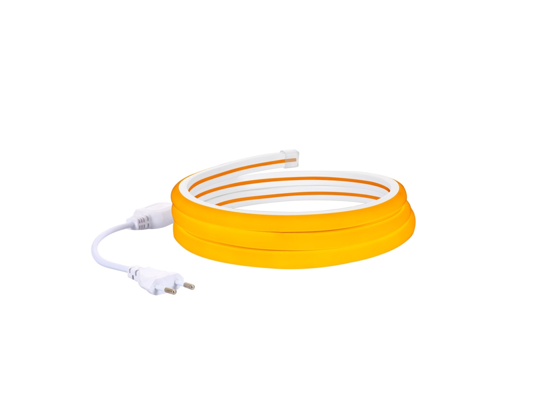 Fita Led Neon Regulável 220 V, Amarela, Semicircular, 180 Mm, 7,5 W/m, Corte A Cada 100 Cm, Ip67, À Medida 2 M