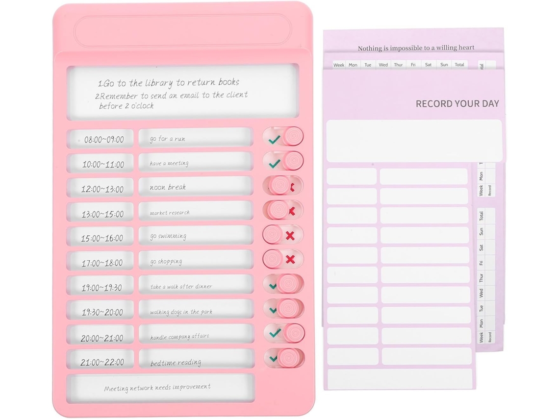 Tableau De Tâches Multifuncional Para Adolescentes Em Plástico Rose Personalização De Listas E Planejamento