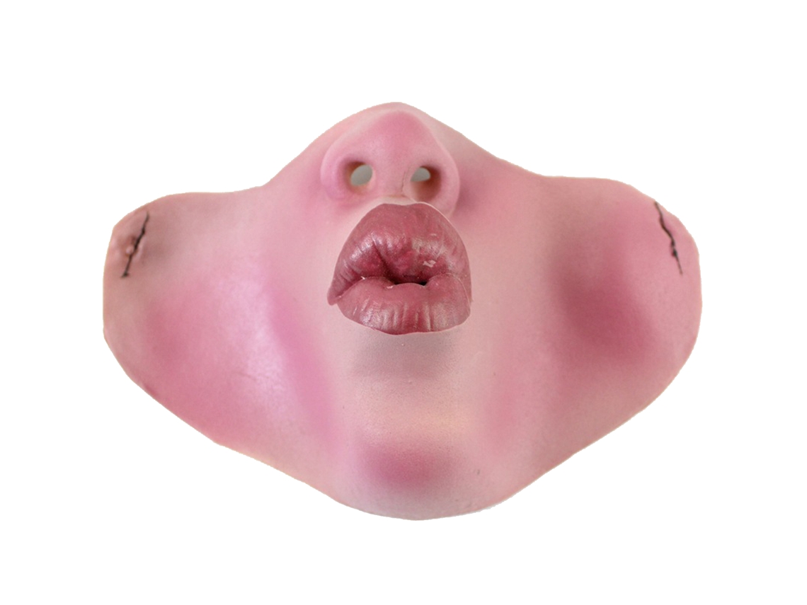 Máscara Dudu Mouth Halloween Laxiscreed, Meia Face Vermelha Em Látex Para Festas Divertidas