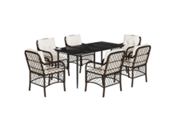 Garden Dining Set, Garden Dining Sets Vidaxl Marrom Rattan / Vime (mesa Com 160 Cm De Comprimento)