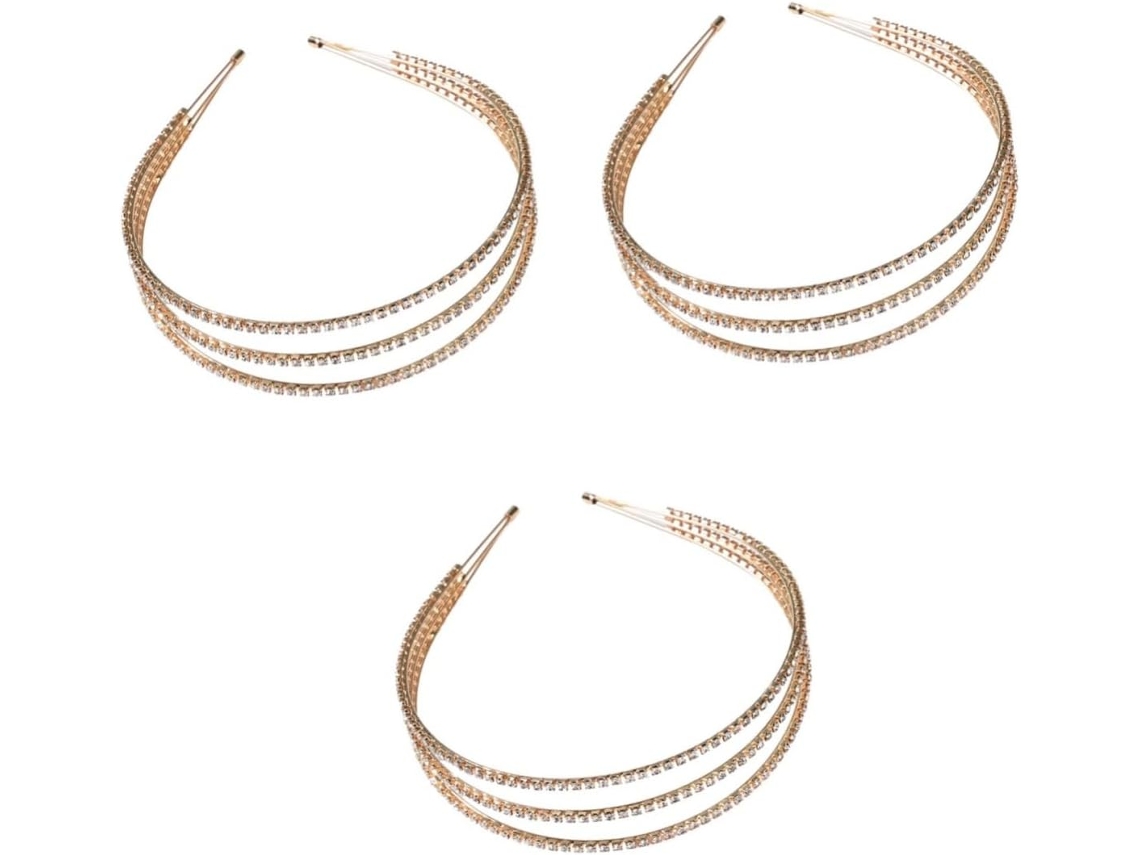 Conjunto De 3 Tiaras Modernas Com Diamantes Para Mulheres, Acessório Ideal Para Casamentos, Festas E Igrejas.