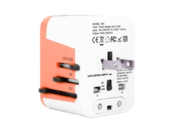 Laxiscreed Adaptador Universal De Energia Com 4 Usb 3500ma Para Viagem E Variados Países