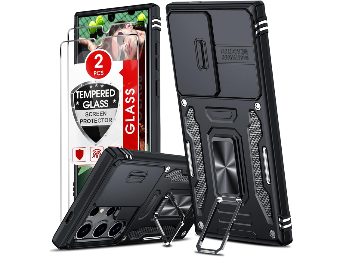 Capa Proteção Coulisse Câmera Vidros Para Samsung Galaxy S24 Ultra Hongwe. Anti-choque Verde