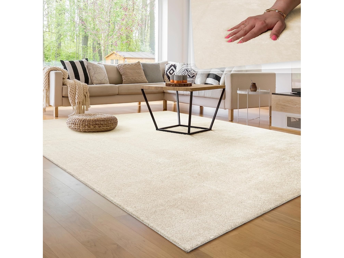 Tapete Decorativo Macio Lavável Antiderrapante, 60x160 Cm, Branco