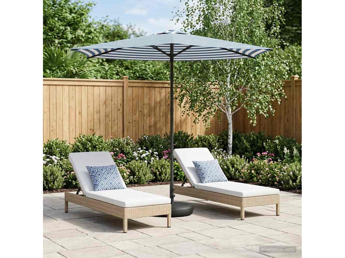 Vidaxl Parasol De Jardim Com Base 270 X 270 Cm Poliéster Retangular
