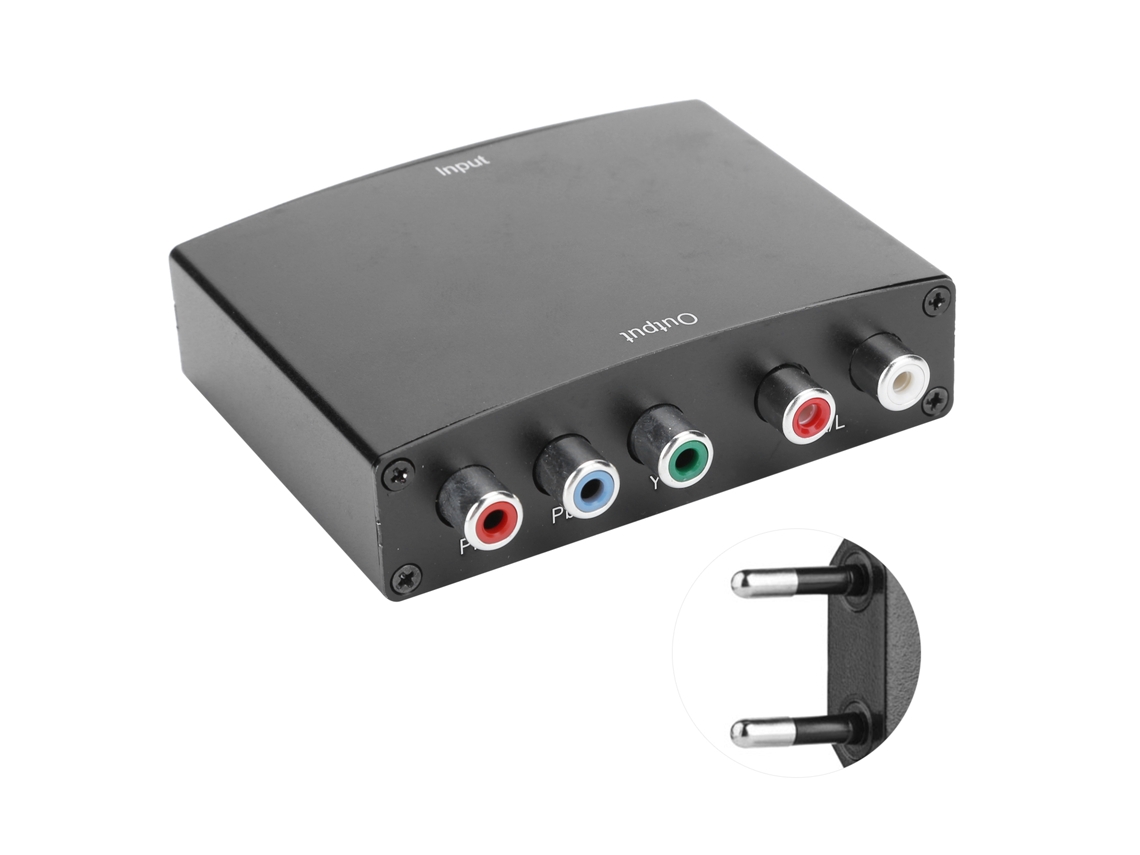Convertidor HDMI a YPbPr 5 RCA RGB Componente con Áudio R/L, compatible con 1080p HDCP 1.2