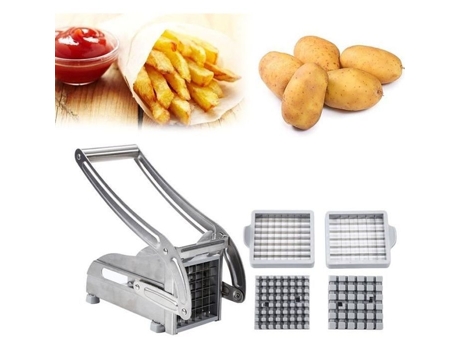 Corta-fritas Yis Com 2 Grelhas De Aço Inoxidável, Cortador De Batatas Profissional Para Uso Doméstico E Multicolorido Mandoline