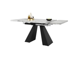 Mesa Telescópica 99-159×74cm Tampo Cinza Pés Coluna Ampla Superfície Para Escritório E Sala