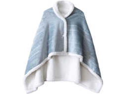 Manta Tipo Capa de Pelúcia, Poncho com Botões Portátil e Confortável Roupa Lazer,, Inverno, Pele CHABERLU