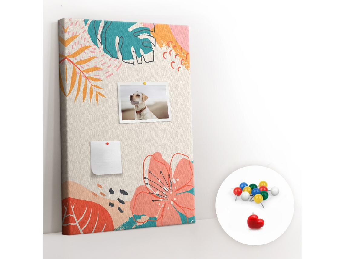 Painel De Cortiça Para Parede Bordas Tropicais Para O Quarto Das Crianças Espelharte (40x60 Cm)