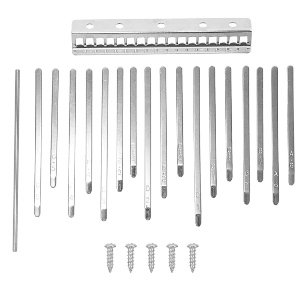 /ea/1 Conjunto de Teclas Kalimba, Ponte, Selim, Peças de Reposição para Piano de Polegar Prata 10,00 X 2,00 X 1,30 Cm AQUAFORGE (17 Teclas)